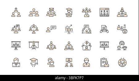 Symbolsatz für Teamarbeit – Symbole für Zusammenarbeit, Zusammenarbeit, Gruppe und Partnerschaft Stock Vektor