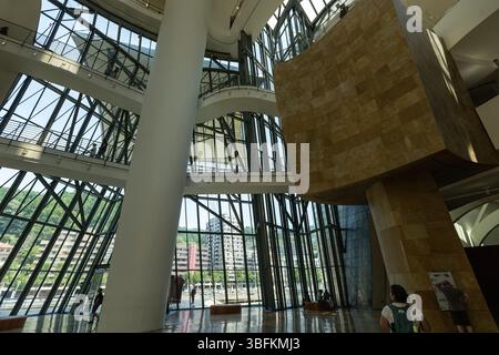 Blick auf das Guggenheim Museum in Bilbao, Spanien Stockfoto
