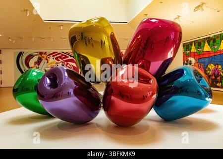 Museum Ausstellung Tulpen im Guggenheim Museum in Bilbao Spanien Stockfoto