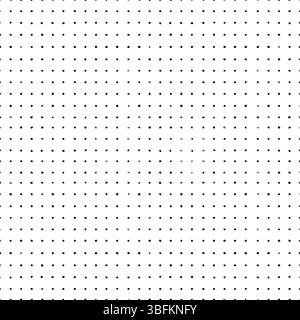 Nahtloses Punktmuster mit schwarzen Punkten auf weißem Hintergrund. Sauberes Notebook-Gitterdesign, ideal für Papiertexturen und Diagrammvektorlayouts Stock Vektor