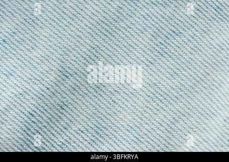 Detaillierte Ansicht der gewebten blauen Denim-Garne Stockfoto