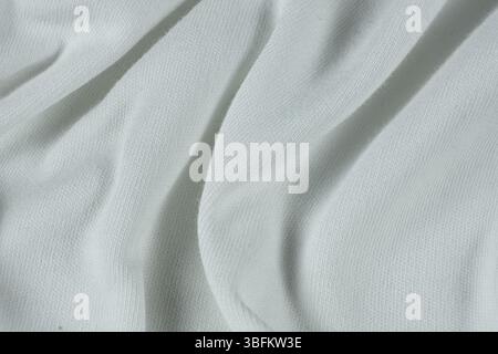 Makrostruktur eines Gewebes, das zu 100 % aus Baumwolle besteht. Stockfoto