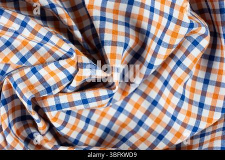 Makrostruktur eines Gewebes, das zu 100 % aus Baumwolle besteht. Stockfoto