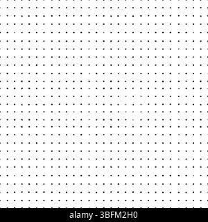 Nahtloses Punktmuster mit schwarzen Punkten auf weißem Hintergrund. Sauberes Notebook-Gitterdesign, ideal für Papiertexturen und Diagrammvektorlayouts Stock Vektor