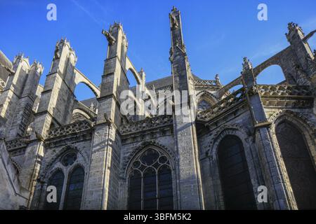 Kathedrale Saint-Gatien im gotischen Stil, Tours, Departement Indre-et-Loire, Region Centre Val de la Loire, Frankreich, Europa Stockfoto