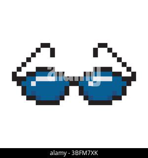 Brille in Pixelart-Farben Stock Vektor