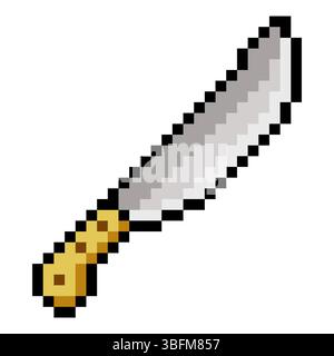 Küchenmesser im Pixel-Art-Stil Stock Vektor