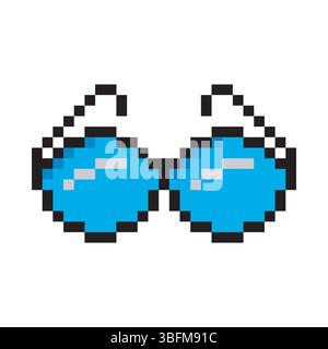 Brille in Pixelart-Farben Stock Vektor