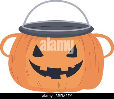 Jack-o-Lantern Halloween Candy Eimer Illustration Stock Vektor