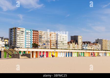 Ferienwohnung mit Blick auf den Strand in Le Touquet Paris Plage, Frankreich. Stockfoto