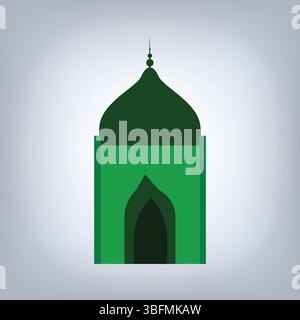 Kuppel und Tor einer Moschee, islamische Architektur mit abstraktem Hintergrund Stock Vektor