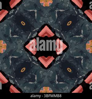 Pink Orange Teal Kaleidoskop Vektor Stock Vektor