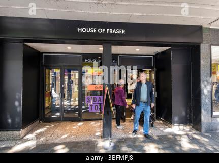 House of Fraser schließt Verkauf, High Street, Lincoln City, Lincolnshire, England, UK Stockfoto