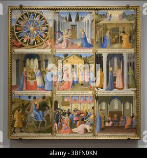 FRA Angelico, Szenen aus dem Leben Christi, Tafelmalerei aus dem Armadio degli Argenti, 15. Jahrhundert, Museum San Marco, Florenz, Italien. Stockfoto