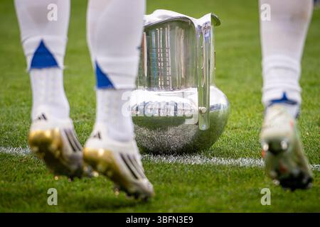 Herning, Dänemark. Mai 2025. Die Trophäe beim Oddset Cup Finale zwischen dem FC Kopenhagen und Silkeborg IF in der MCH Arena in Herning. Stockfoto
