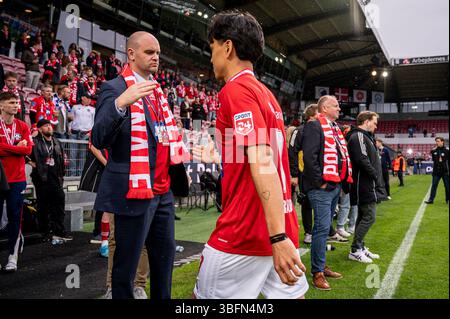 Herning, Dänemark. Mai 2025. Benjamin Boykott der Trivela Group im Oddset Cup Finale zwischen dem FC Kopenhagen und Silkeborg IF in der MCH Arena in Herning. Stockfoto