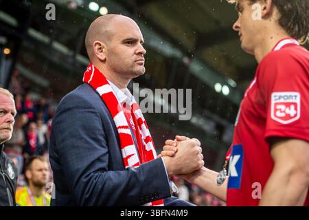 Herning, Dänemark. Mai 2025. Benjamin Boykott der Trivela Group im Oddset Cup Finale zwischen dem FC Kopenhagen und Silkeborg IF in der MCH Arena in Herning. Stockfoto