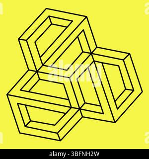 Heilige Geometrie. Optische Täuschungsform. Vektorabbildung. Stock Vektor