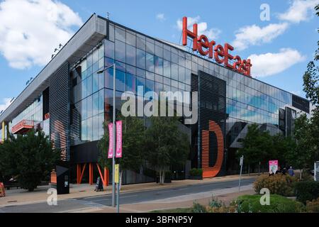 HereEast, Queen Elizabeth Olympic Park, London, Großbritannien Stockfoto