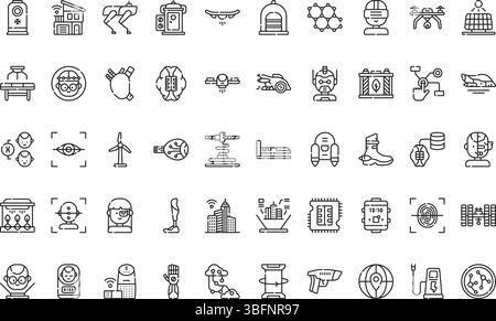 Futuristische Technologie Symbole Symbole einfaches Vektorsymbol. Illustration Symbol Design Vorlage für Web Mobile UI Element. Stock Vektor