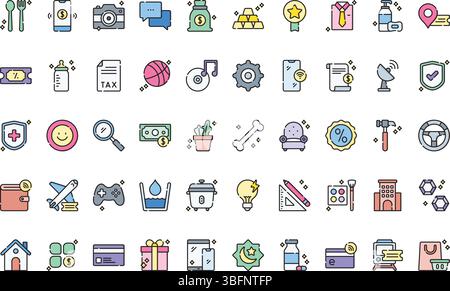 Online-Marketplace-Symbole Symbole einfaches Vektorsymbol. Illustration Symbol Design Vorlage für Web Mobile UI Element. Stock Vektor