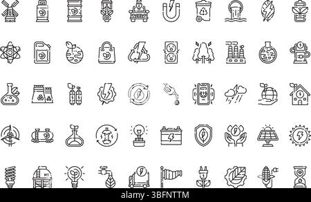 Symbole für nachhaltige Energie Symbole einfaches Vektorsymbol. Illustration Symbol Design Vorlage für Web Mobile UI Element. Stock Vektor