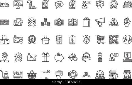 Commerce-Symbole Symbole einfaches Vektorsymbol. Illustration Symbol Design Vorlage für Web Mobile UI Element. Stock Vektor