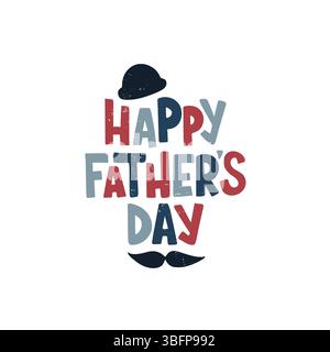 Handgezeichneter Schriftzug Happy Vathers Day Stock Vektor