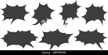 Manga-Sprechblase für Text mit Bombenexplosionseffekt. Comic-Pop-Art-Vektorrahmen. Die Silhouette der Chatform sorgt für Schockgeschrei und Schreie Stock Vektor