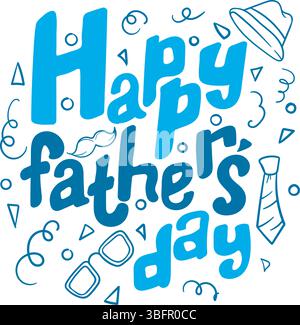 Frohe Vatertag. Einfache Vektorillustration für Postkarte, Banner, Aufkleber Stock Vektor