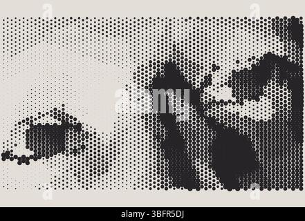 Aussehende Augen. Nahporträt eines Mannes. Digitale Vision. Sicherheitstechnologie und Überwachung. Pixelgrafik. 3D-Vektor-Illustration. Stock Vektor