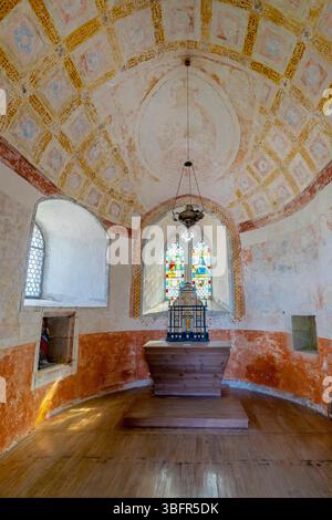 Die Kapelle der Grafen (La chapelle des comtes), Schloss Gruyères, Kanton Freiburg, Schweiz. Die Grafenkapelle vom Ende des 15. jahrhunderts Stockfoto