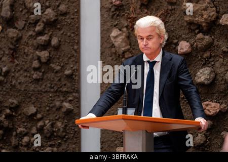 Den Haag, Niederlande, 2011-11-12 17:08:18 DER HAAG, Geert Wilders (PVV) im Repräsentantenhaus der Generalstaaten am 12. November 2024 2024Credit: Jeroen Meuwsen JM20241112 Credit: NL Beeld / Regiofotografie Stockfoto