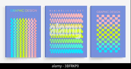 Abstrakte dynamische Vorlage mit gewellten, geschwungenen Bändern. Abstrakter gestreifter Hintergrund. Cover Design Vorlage. 3D-Vektor-Illustration für Broschüre, Poster, S. Stock Vektor