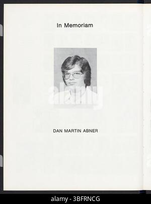 Seite 56 des Jahrbuchs 1978 der Edgewood High School, in dem Seniorenerinnerungen und besondere Meilensteine aus dem Schuljahr vorgestellt werden. Stockfoto