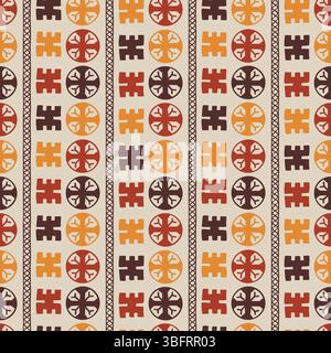 Polynesisches Hawaiianisches Tapa-Ethnisches Nahtloses Muster Stock Vektor