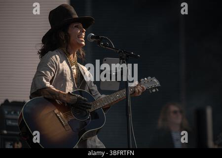 Linda Perry von 4 Non Blondes tritt am 2. Tag des BottleRock Napa Valley Music Festivals auf der Napa Valley Expo auf. Stockfoto
