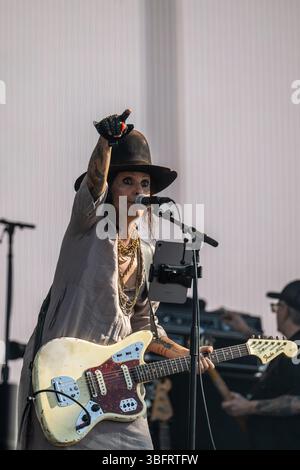 Linda Perry von 4 Non Blondes tritt am 2. Tag des BottleRock Napa Valley Music Festivals auf der Napa Valley Expo auf. Stockfoto