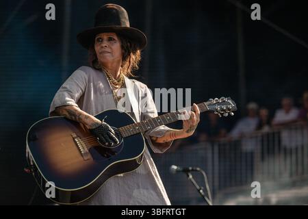 Linda Perry von 4 Non Blondes tritt am 2. Tag des BottleRock Napa Valley Music Festivals auf der Napa Valley Expo auf. Stockfoto