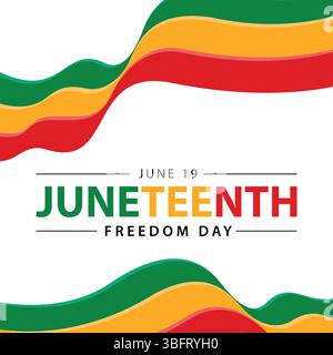 Juneteenth Freedom Day Hintergrunddesign. Banner, Poster, Grußkarte. Vektorgrafik Stock Vektor
