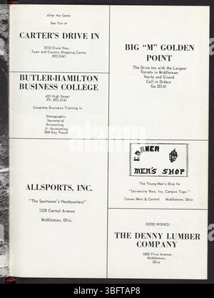 Seite 103 des Jahrbuchs „der Trojaner“ 1965 mit offenen Fotos von Studentenveranstaltungen und -Versammlungen. Stockfoto