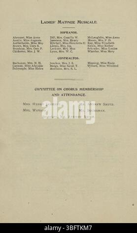 Das 7. Mai-Musikfestival in Indianapolis am 13. Mai 1895 war eine Feier der deutsch-amerikanischen Musikkultur mit bemerkenswerter Beteiligung des Maennerchors und lokaler Gemeindegruppen, um den kulturellen Austausch zu fördern. Stockfoto