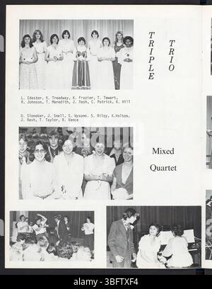 In diesem Abschnitt aus dem Jahrbuch der Edgewood High School 1978 werden Porträts von Schülern, Lehrkräften und Klassenbildern vorgestellt. Stockfoto