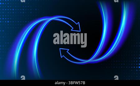 Software Aktualisieren. Umtausch und Geldtransfer. Synchronisierungssymbol. Upgrade des Computerprogramms Versionskonzept. Zirkulationspfeile in Bewegung. Zwei Pfeile Stock Vektor