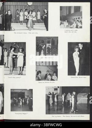 Eine Seite aus „The Trojan“, dem Jahrbuch der Trenton High School 1965, mit Fotos von Schülern und Lehrkräften sowie Details über Schulorganisationen und außerschulische Aktivitäten, die in diesem Jahr besonders hervorzuheben waren. Stockfoto
