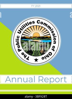 Dieser Jahresbericht der Public Utilities Commission of Ohio liefert detaillierte Informationen über die Regulierung von Versorgungsunternehmen, die Leistung von Dienstleistungen und den Ansatz des Staates für Energie- und Wasserdienstleistungen. Stockfoto