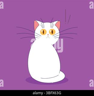 Eine charmante und niedliche Karikaturkatze mit hellen Farben, großen schönen Augen und einer verspielten Natur Stock Vektor