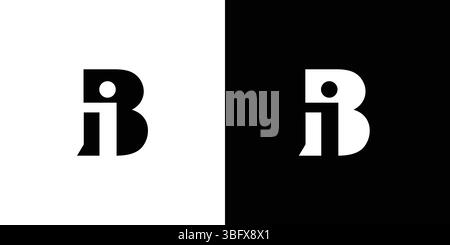Modernes und einzigartiges Logo-Design mit IB-Initialen Stock Vektor