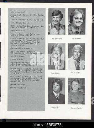 Seite 15 des Jahrbuchs der Edgewood High School 1978 enthält Teamfotos und sportliche Gruppenporträts. Stockfoto
