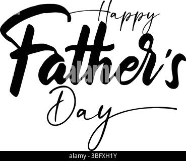 Stilvolles Happy Vatertag-Kalligrafie-Design, perfekt für Karten, Banner und Social-Media-Posts, die Väter überall feiern. Stock Vektor